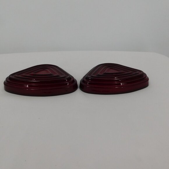 Lot of 4 Anchor Hocking Manhattan Ruby Red Glass Relish Inserts NO TRAY Vintage - Picture 6 of 8